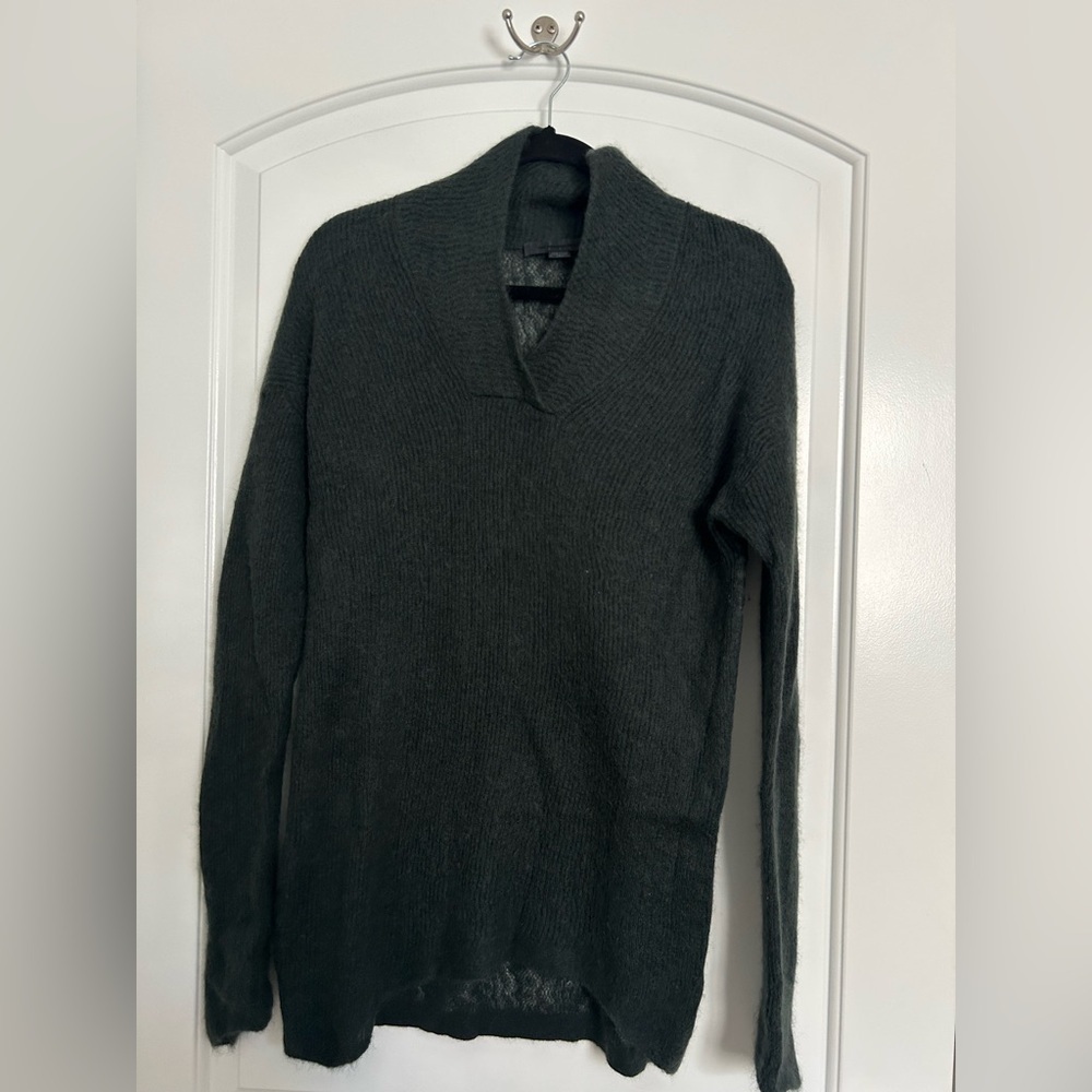 Alexander Wang Charcoal V-Neck Mohair Alpaca Blend Sweater size medium